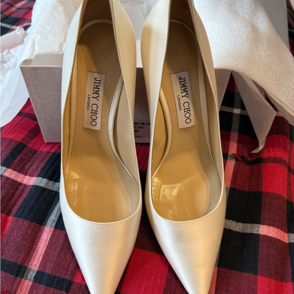 Jimmy Choo Romy 100 White Women's Shoes